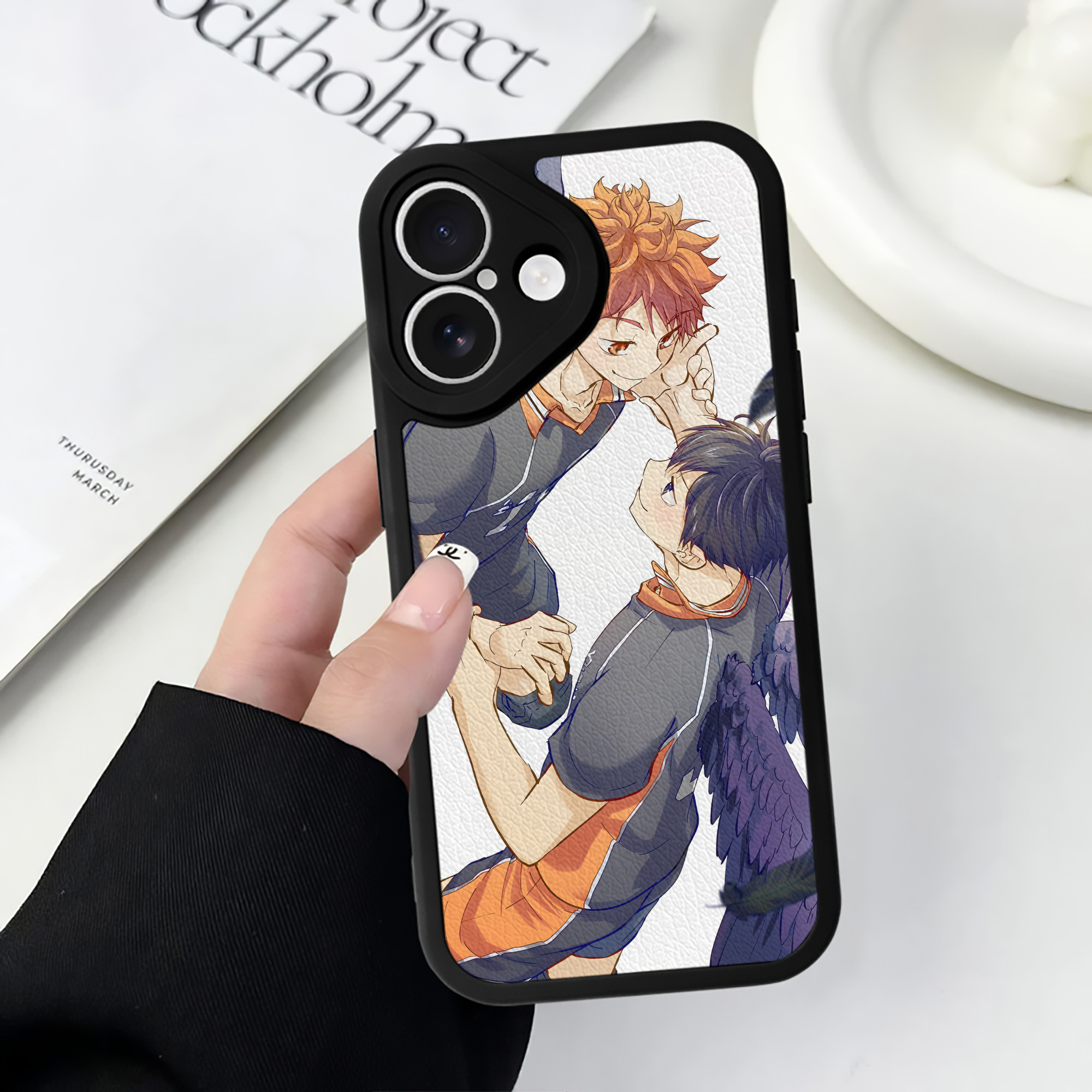 （画像用） ハイキュー!! Haikyu!! 【iPhone 16シリーズ対応】シリコンスマホケース（レザー調） 材質：シリコン